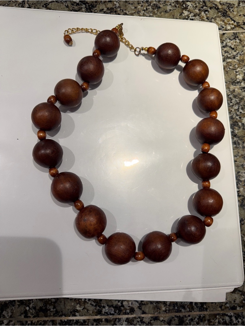Kenneth Jay Lane Brown Wooden Bead Necklace